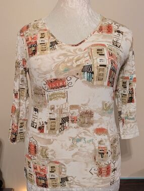 Chico's Bistro print Tee